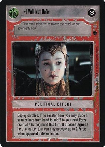 Will not defer coruscant - will,